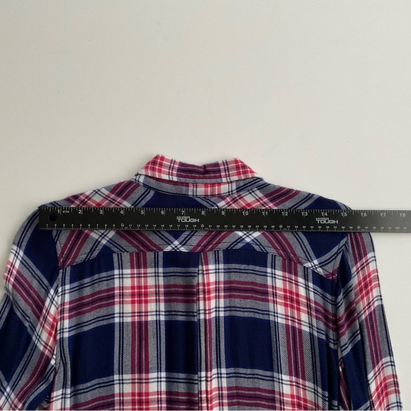 Rails Hunter Button Up Shirt XS Navy Rouge Cobalt  Plaid Western Cowgirl Boho - Picture 6 of 12